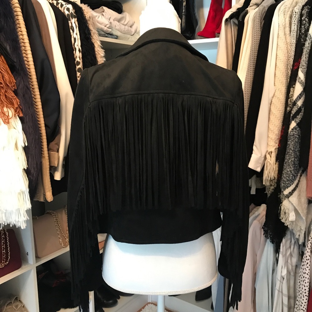 Forever 21 Fringe Faux Suede Moto Jacket